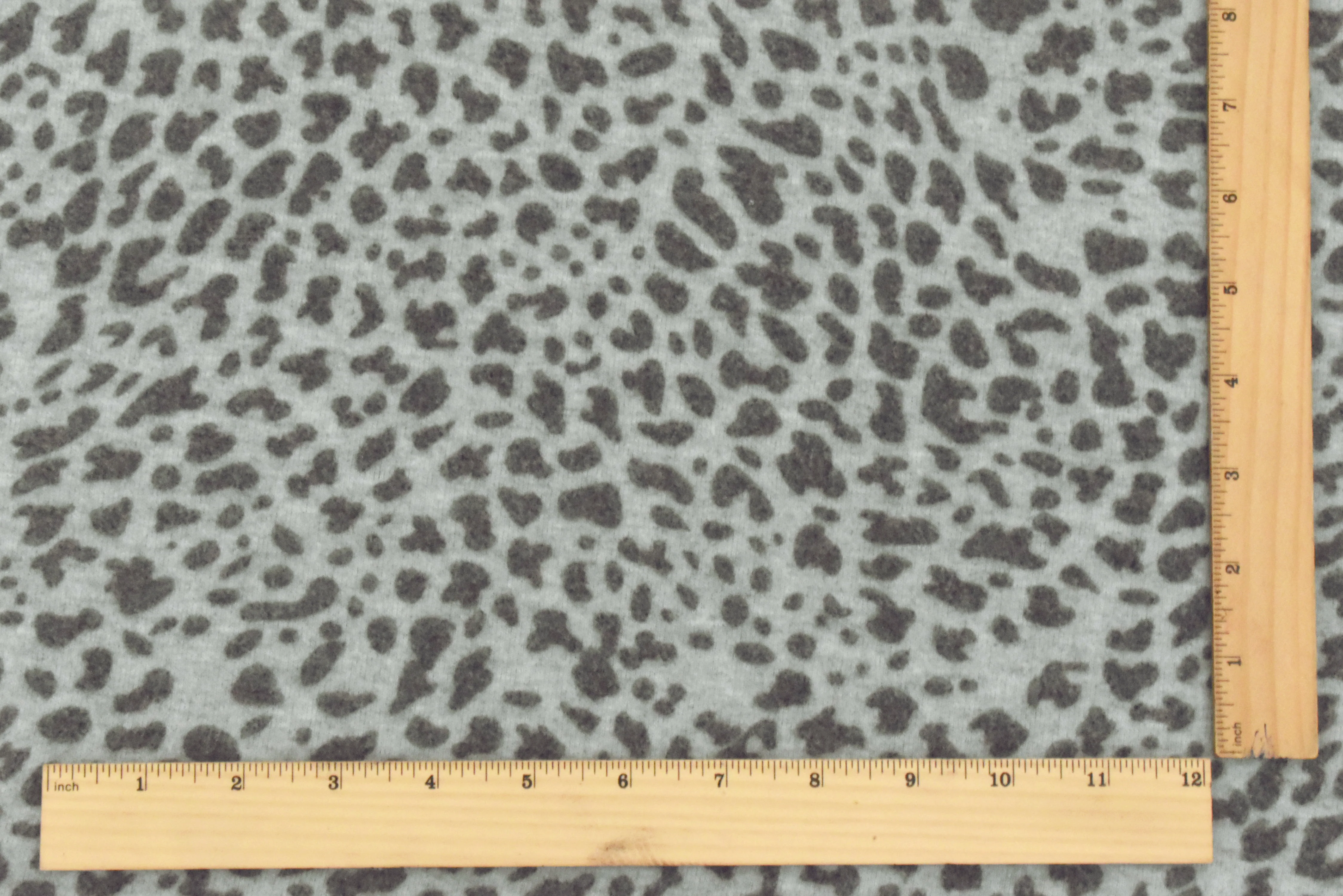 1 1/2 YD PC-Gray-Multi Famous Designer Leopard Printed Brushed Stretch Jersey Knit Fabric - Image 5