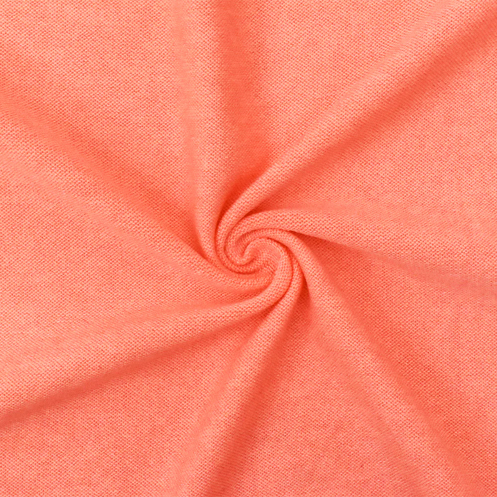 1 7/8 YD PC-Neon Orange Solid Stretch Poly Blend Brushed Face Jersey Knit Fabric - Image 2
