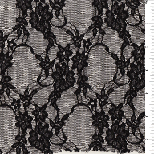 15 YD Bolt-Black Stretch Lace Fabric