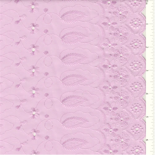 15 YD Bolt-Pink Scalloped Eyelet Fabric