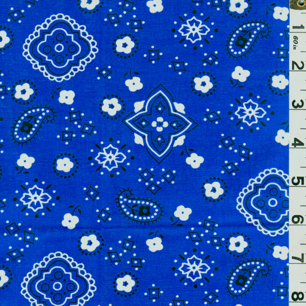 15 YD Bolt-Royal Bandana Print Fabric