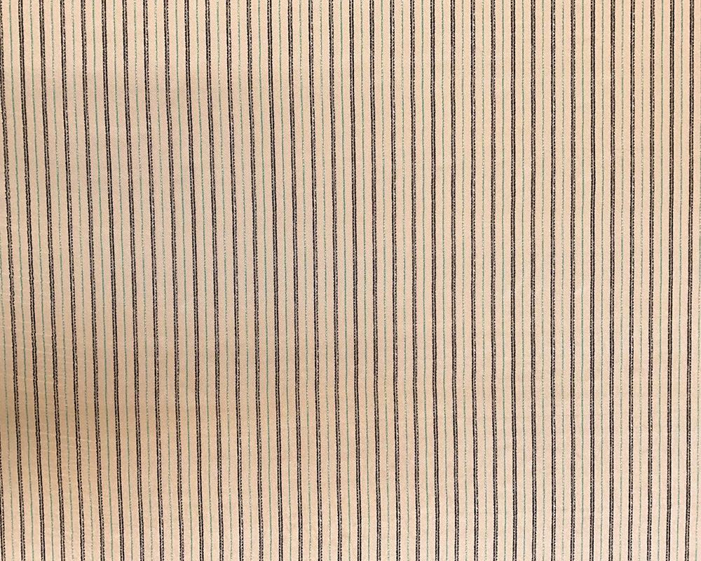 2 1/2 YD PC-Beige-Black-Green Chain Stripe Charmeuse Silk Designer Remnant Fabric - Image 3