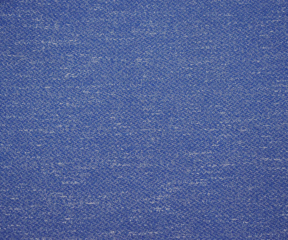 2 1/2 YD PC-Blue-White Cotton-Poly Stretch Spandex Texture French Terry Knit Fabric - Image 2