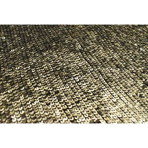 2 YD PC-Antique Gold Sequin Silk Chiffon Fabric - Image 4
