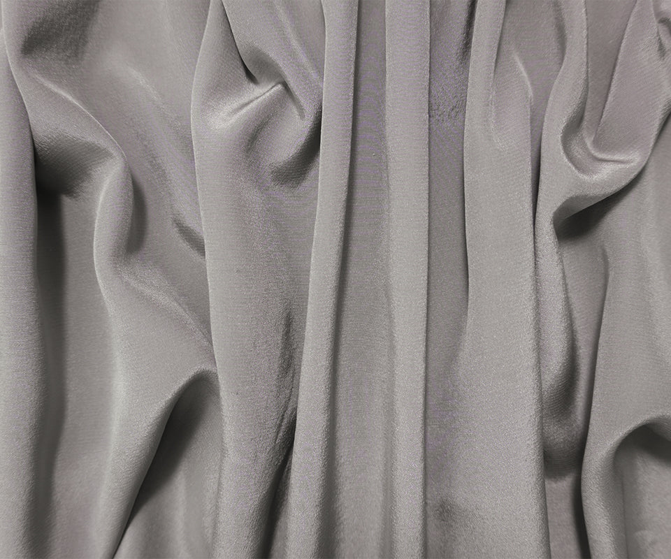 2 YD PC Gray Silk Solid Crepe De Chine Woven Fabric - Image 3