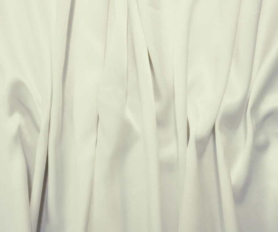 2 YD PC Ivory Silk Solid Satin Woven Fabric - Image 3