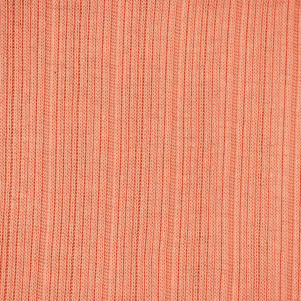 2 YD PC-Orange Rayon-Poly Spandex Stretch Multi Rib Knit Fabric