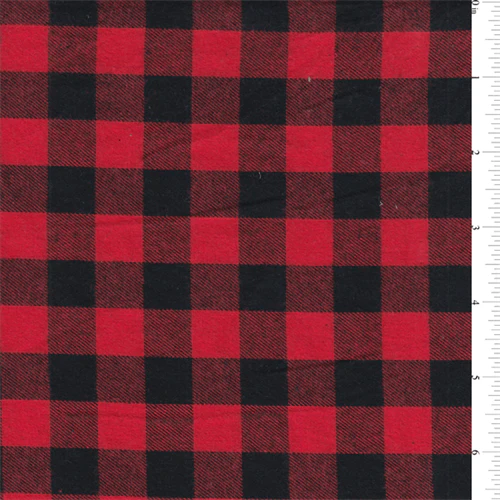 2 YD PC-Red/Black Buffalo Check Flannel Fabric