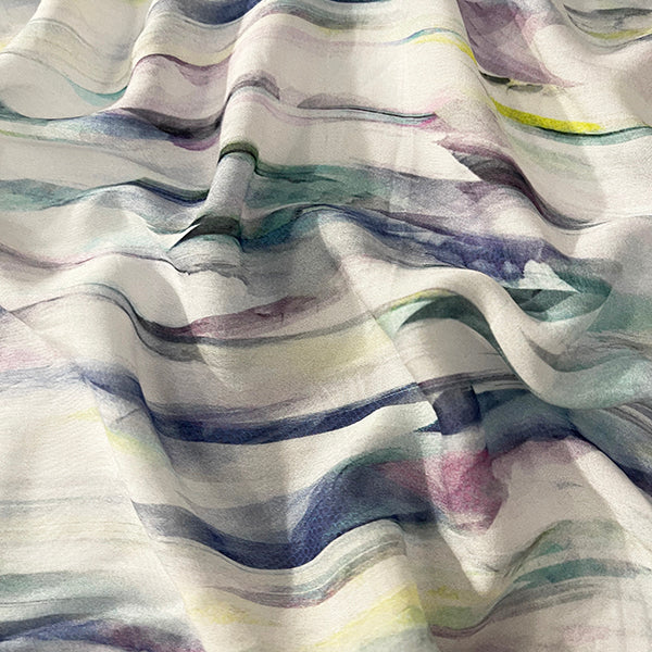 2 YD PC-Watercolor Stripe Print Batiste Fabric