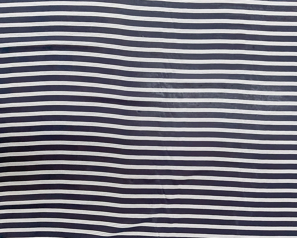 3 1/2 YD PC-Black-Ivory Double Stripe Silk Chiffon Designer Remnant Fabric - Image 3