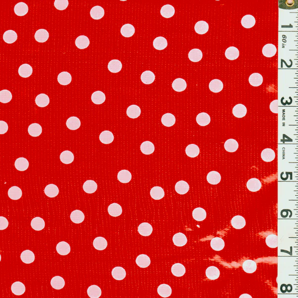 3/4 YD PC-Red Dot Oilcloth Fabric