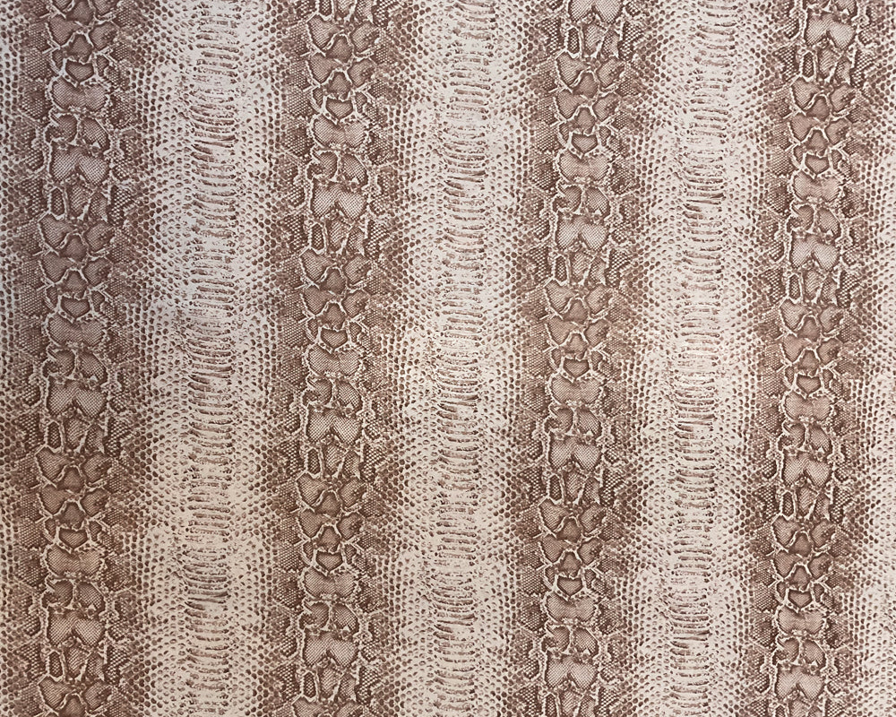 4 1/4 YD PC-Beige-Ivory Snake Print Silk Chiffon Designer Remnant Fabric - Image 3