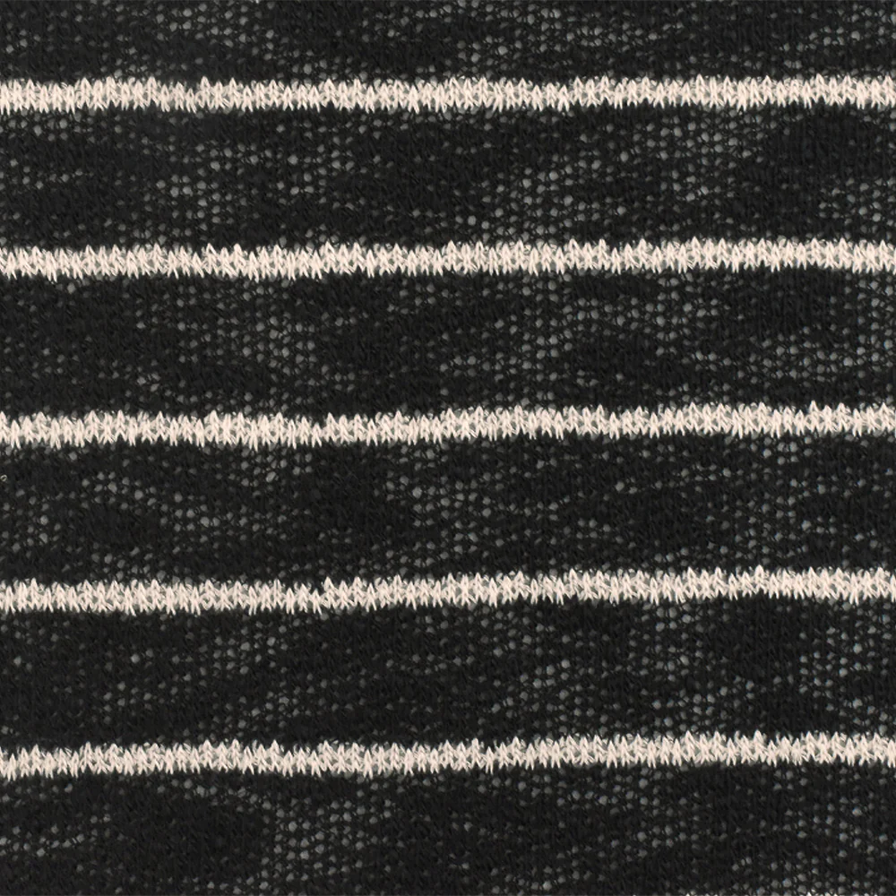 4 YD PC-Soft Black-Taupe Striped Texture Stretch Jersey Knit Fabric
