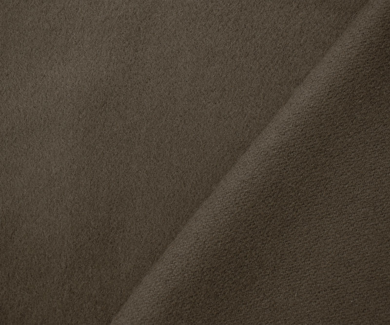 5 YD PC-Brown Wool Poly Solid Single Side Brushed Woven Coating Fabric - Image 2
