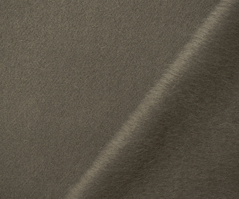 5 YD PC-Gray Wool Poly Solid Fur Like Brush Woven Coating Fabric - Image 2