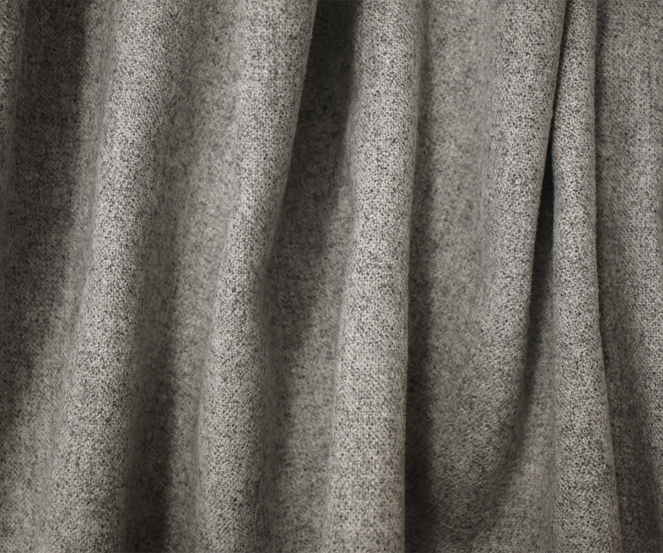 5 YD PC-Heather Gray Wool Poly Woven Coating Fabric - Image 3