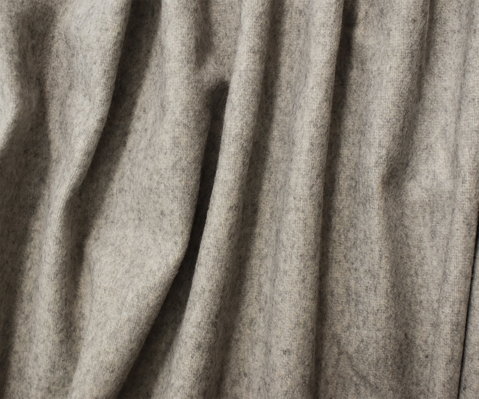 6 YD PC-Heather Gray Wool Poly Single Side Brushed Woven Jacketing Fabric - Image 3