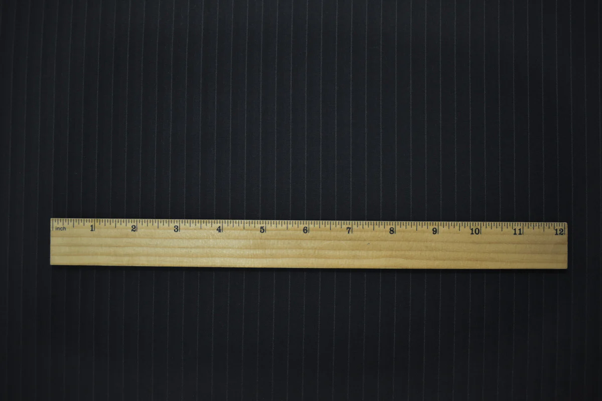 9 YD PC-Black-Gray-Navy Wool Rayon Stripe Woven Shirting Fabric - Image 5