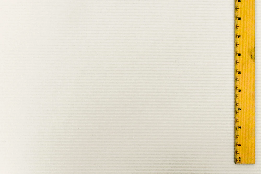 Air Ivory Striped Texture Stretch Polyester Double Knit Fabric - Image 5