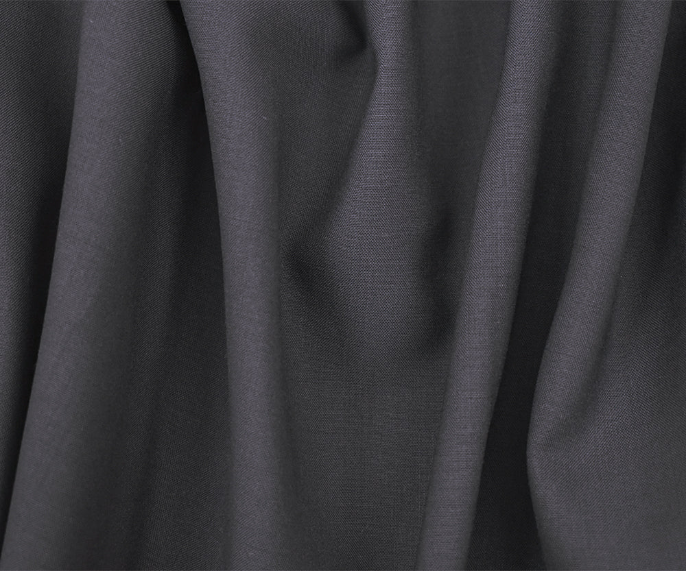 Ash Blue Tropical Wool-Polyester Solid Shirting Woven Fabric - Image 3
