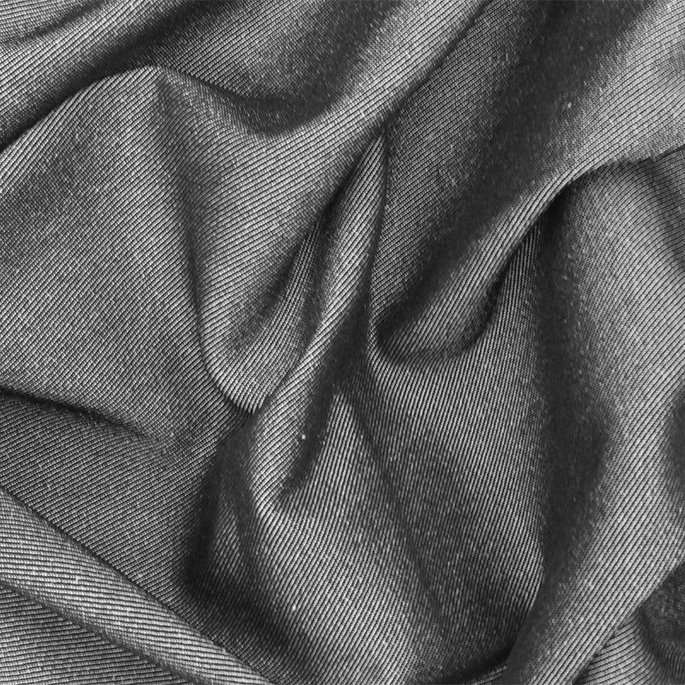 Ash Static Black-White Stretch Twill Denim Fabric - Image 2