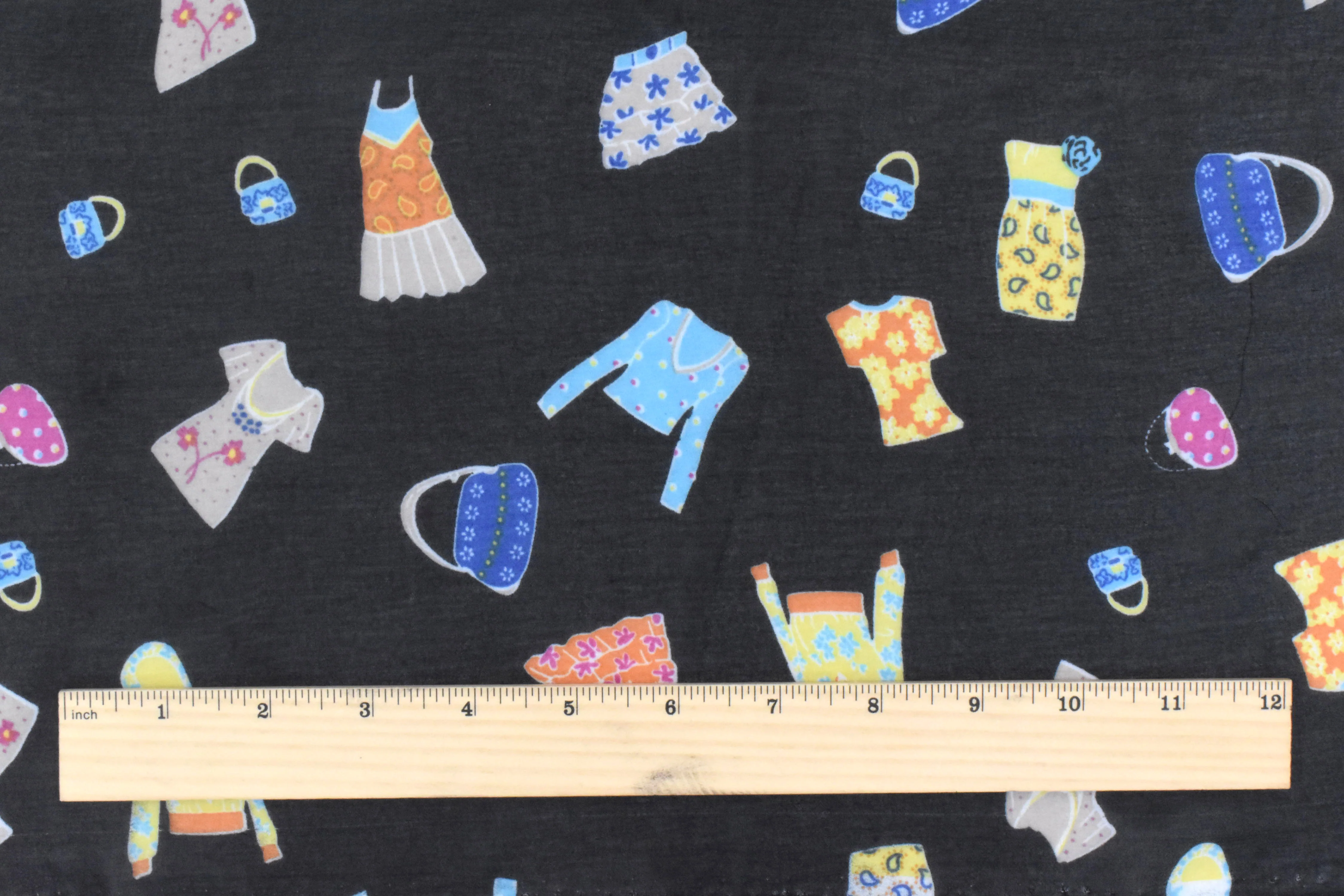 Basic Black-Multi Cartoon Apparel Printed Poly Chiffon Woven Fabric - Image 4