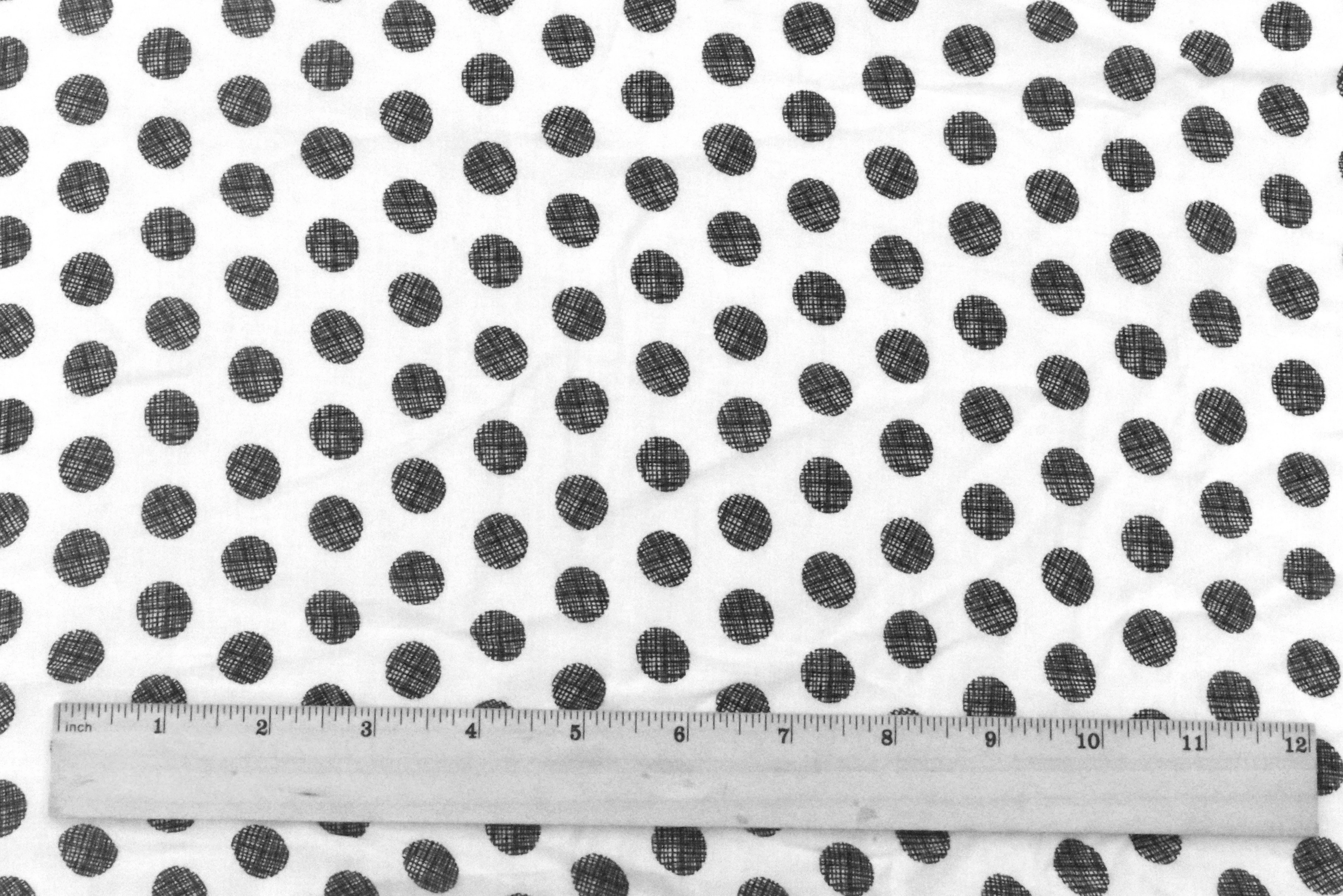 Basic White-Black Dot Printed Cotton Lawn Woven Fabric - Image 4