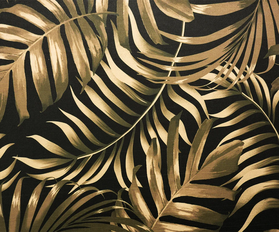 Beige-Black Poly Stretch Leaves Printed ITY Jersey Knit Fabric - Image 2