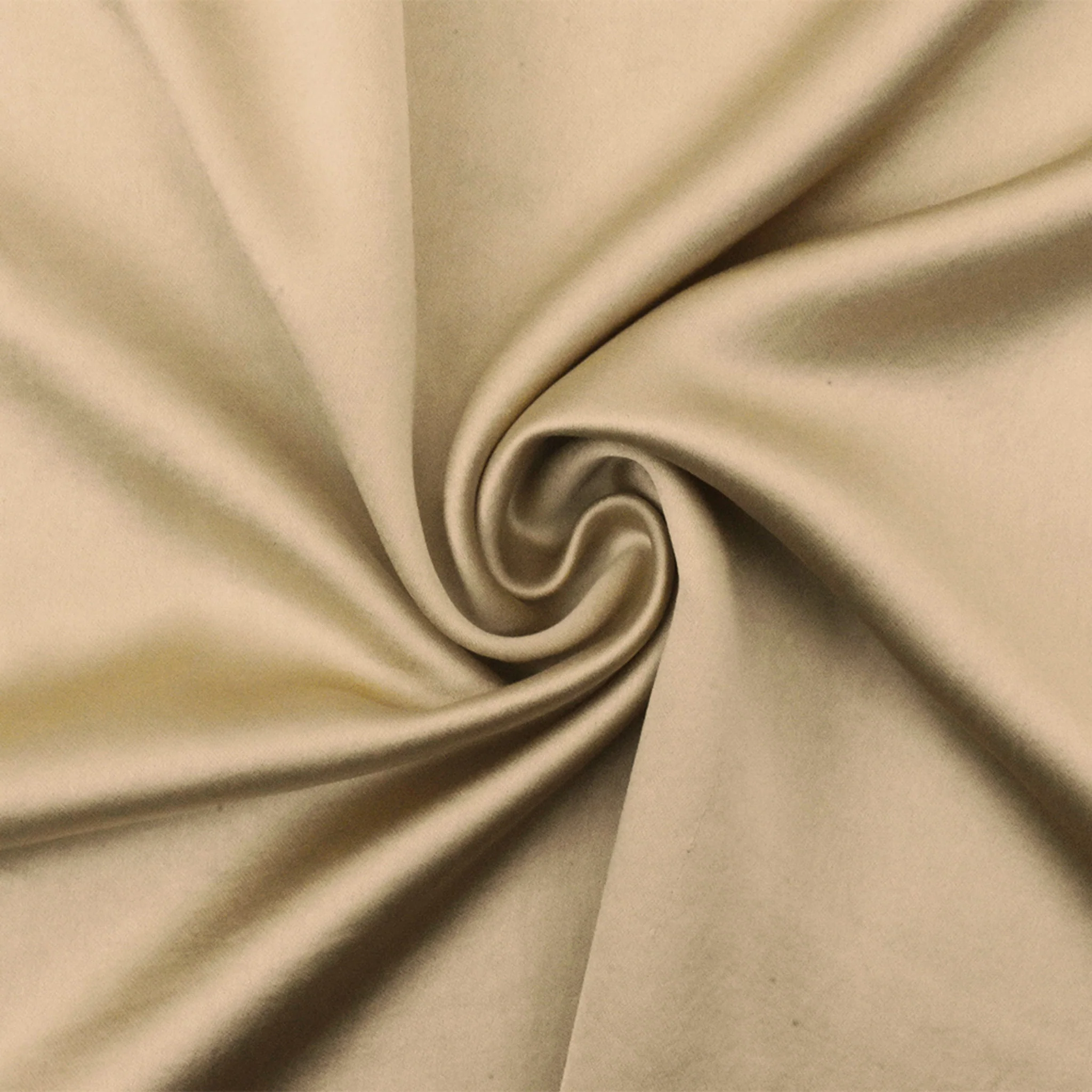 Beige Famous Designer Recycled Polyester Satin Woven Fabric - Image 3