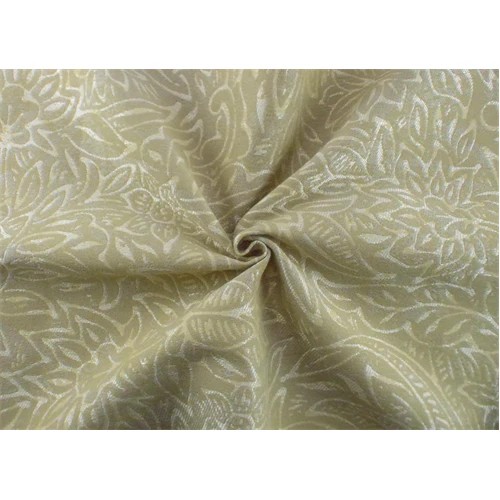 Beige/Ivory Floral Jacquard Home Decorating Fabric - Image 4