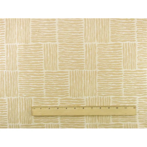 Beige/Ivory Linear Contemporary Jacquard Upholstery Fabric - Image 3