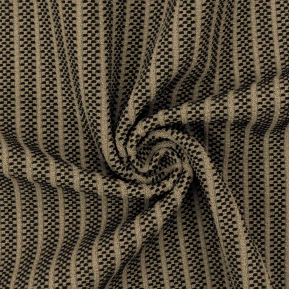 Beige-Multi Famous Maker Tribal Stripe Border Stretch Jacquard Knit Fabric - Image 2