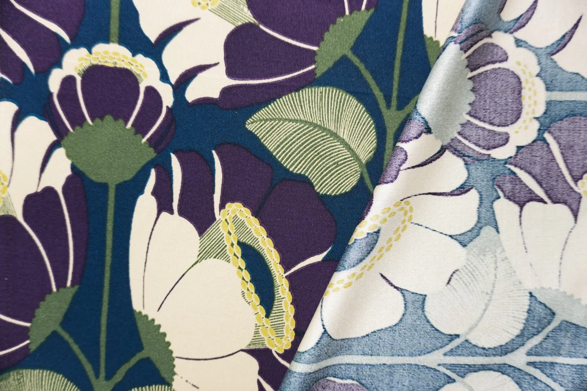 Beige Silk Floral Printed Silk Interlock Knit Fabric - Image 2