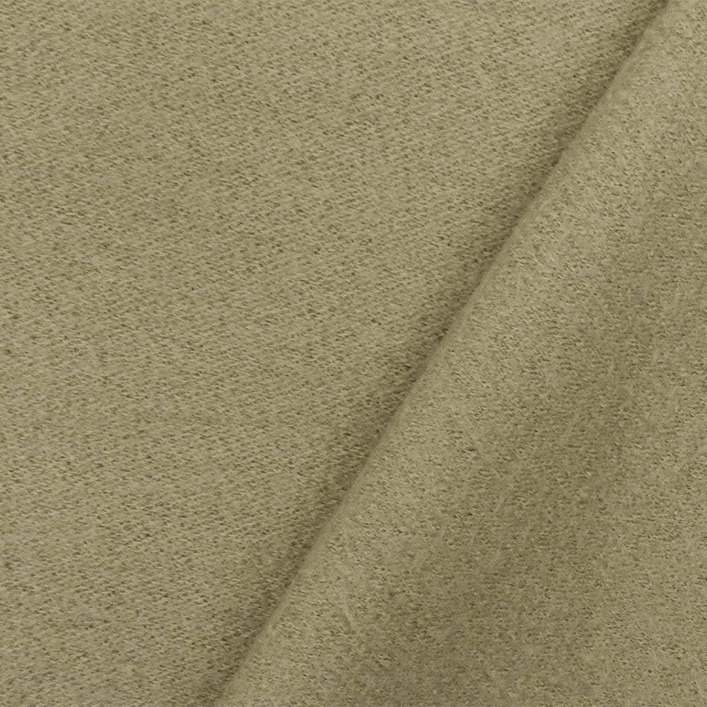 Beige Solid Wool Poly Double Brushed Knit Jacketing Fabric - Image 3