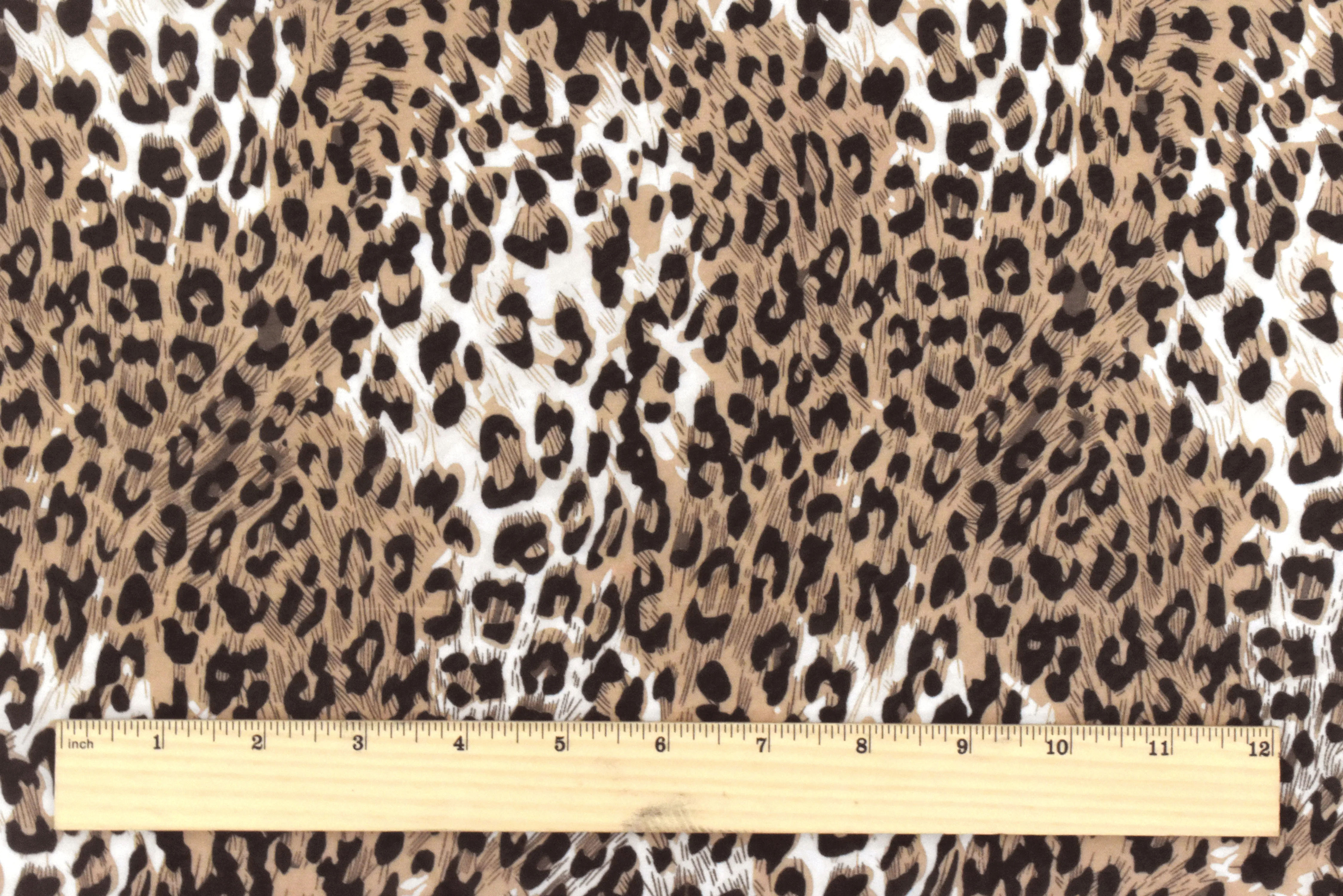 Biscuit Beige-Multi Leopard Printed Poly Chiffon Woven Fabric - Image 4