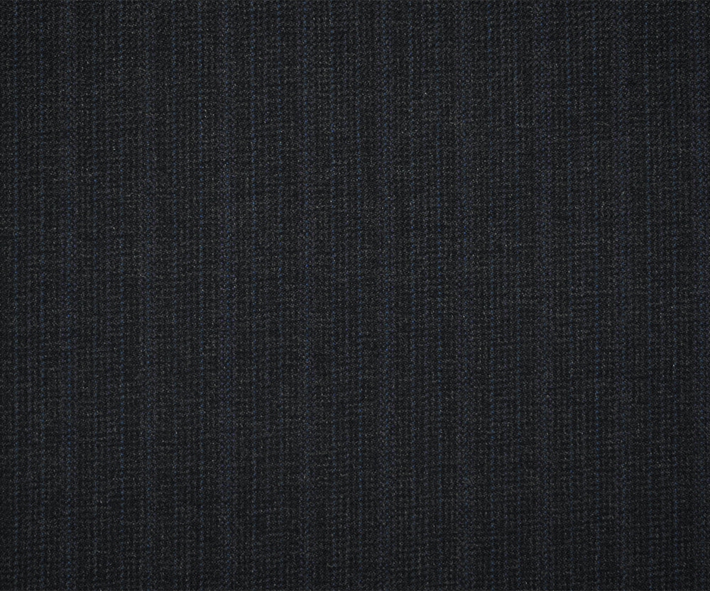 Black-Blue-Multi Wool Polyester Texture Stripe Twill Suiting Woven Fabric - Image 4