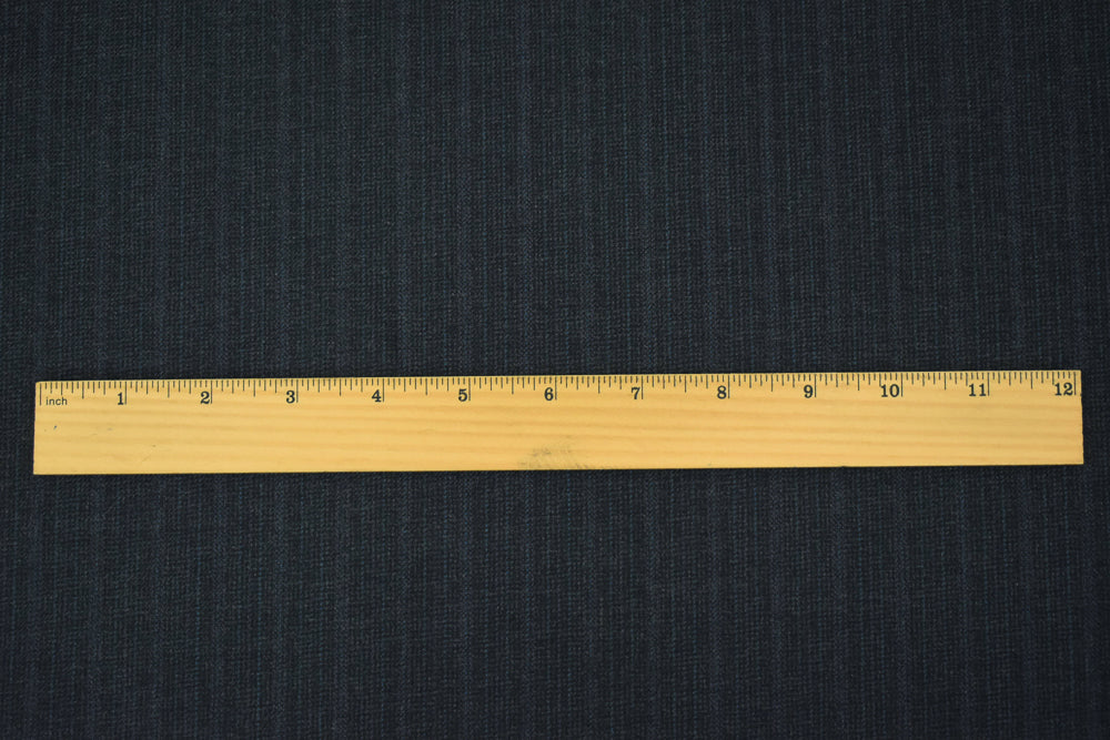 Black-Blue-Multi Wool Polyester Texture Stripe Twill Suiting Woven Fabric - Image 5