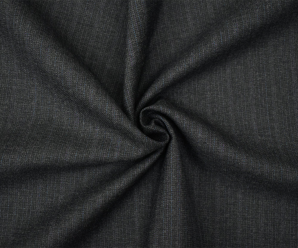 Black-Blue-Multi Wool-Polyester Texture Striped Woven Twill Suiting Fabric - Image 3