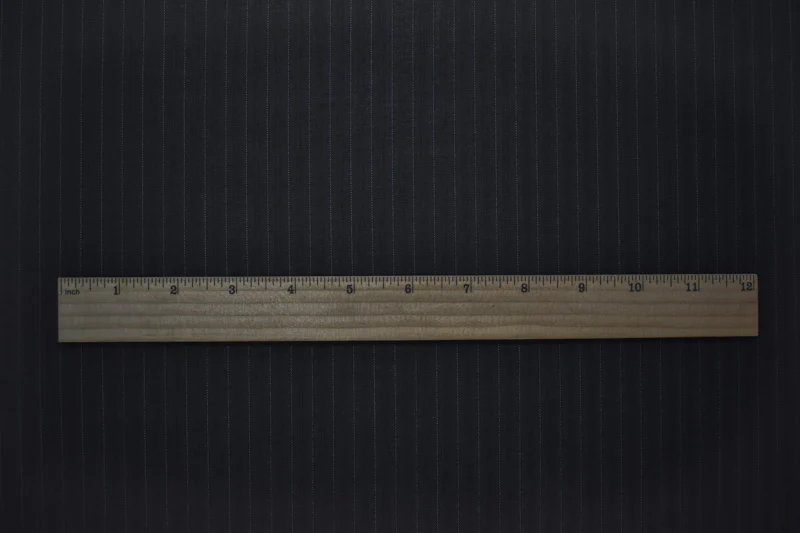 Black-Blue Wool Poly Stripe Woven Shirting Fabric - Image 5