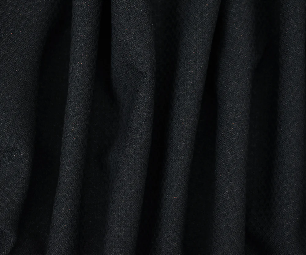 Black-Brown Poly Dobby Woven Bonded Layer Stretch Spandex Jacketing Fabric - Image 2