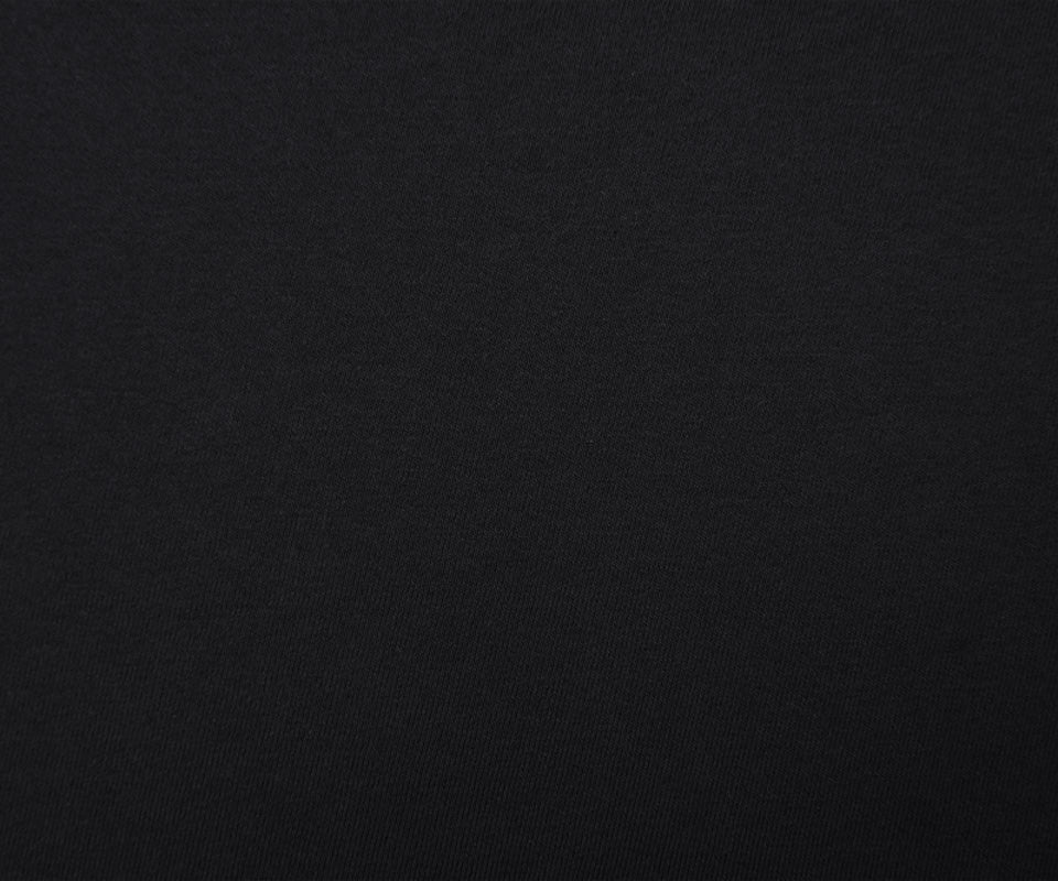 Black Cotton-Poly Solid Fleece Knit Fabric - Image 4