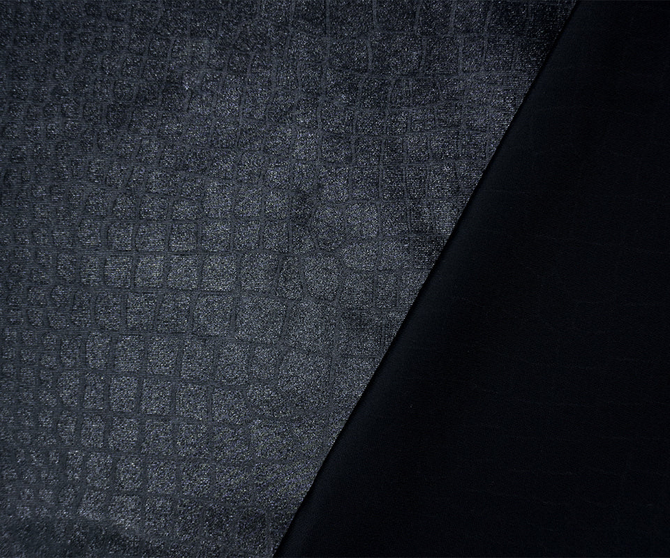 Black Famous Maker Nylon Spandex Reptile Satin Tricot Knit Fabric - Image 2