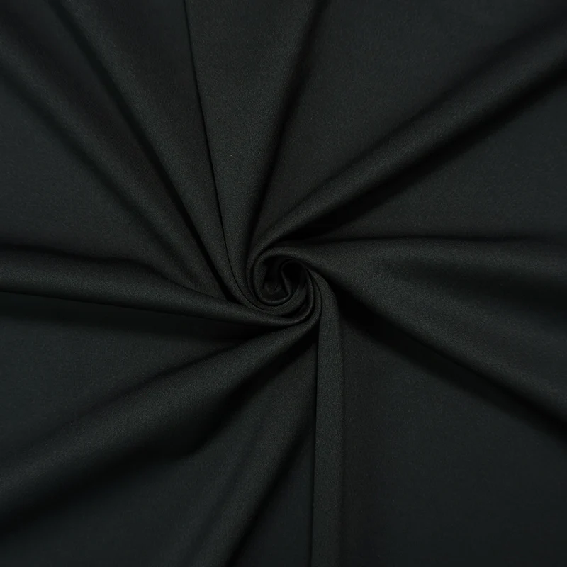 Black Famous Maker Nylon Spandex Solid Double Knit Fabric