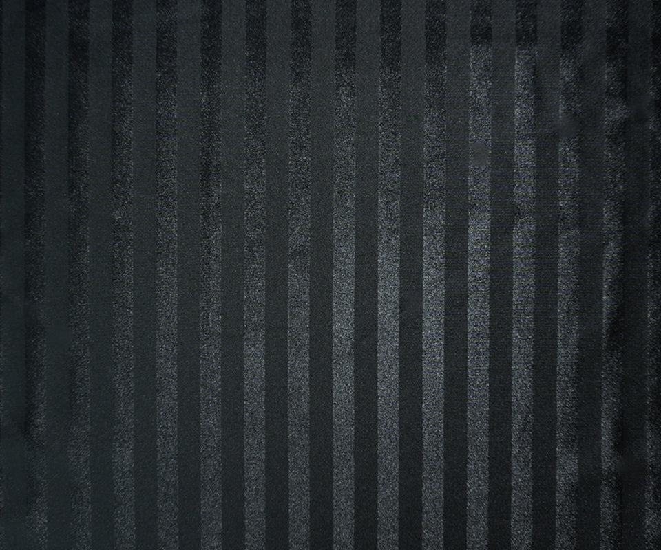 Black Famous Maker Nylon Spandex Stripe Satin Tricot Knit Yoga Fabric - Image 3