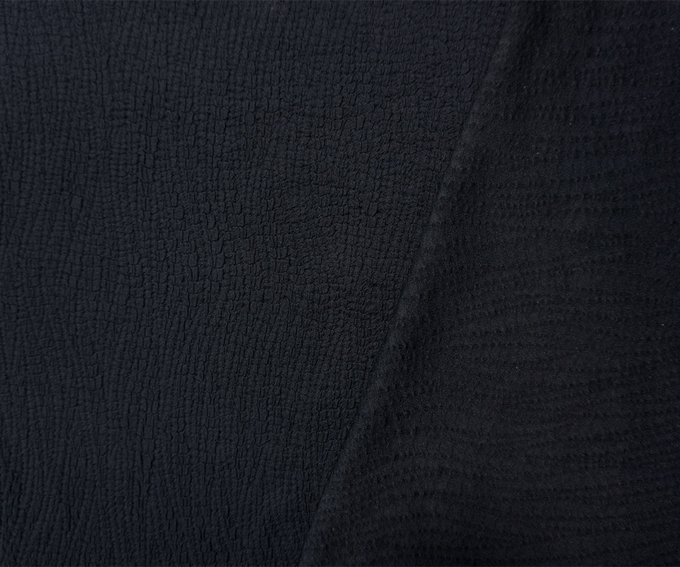 Black Famous Maker Nylon Spandex Texture Matelasse Double Knit Fabric - Image 2