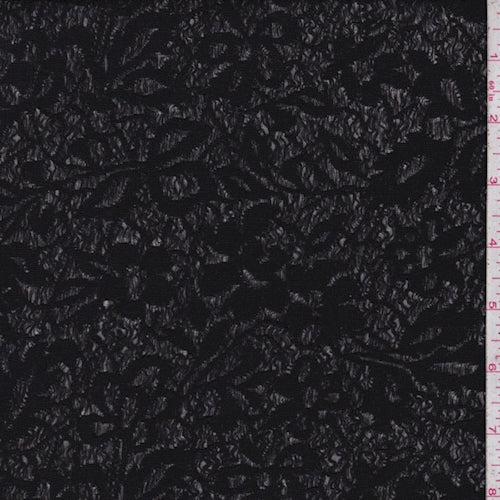 Black Floral Jacquard Lace Fabric