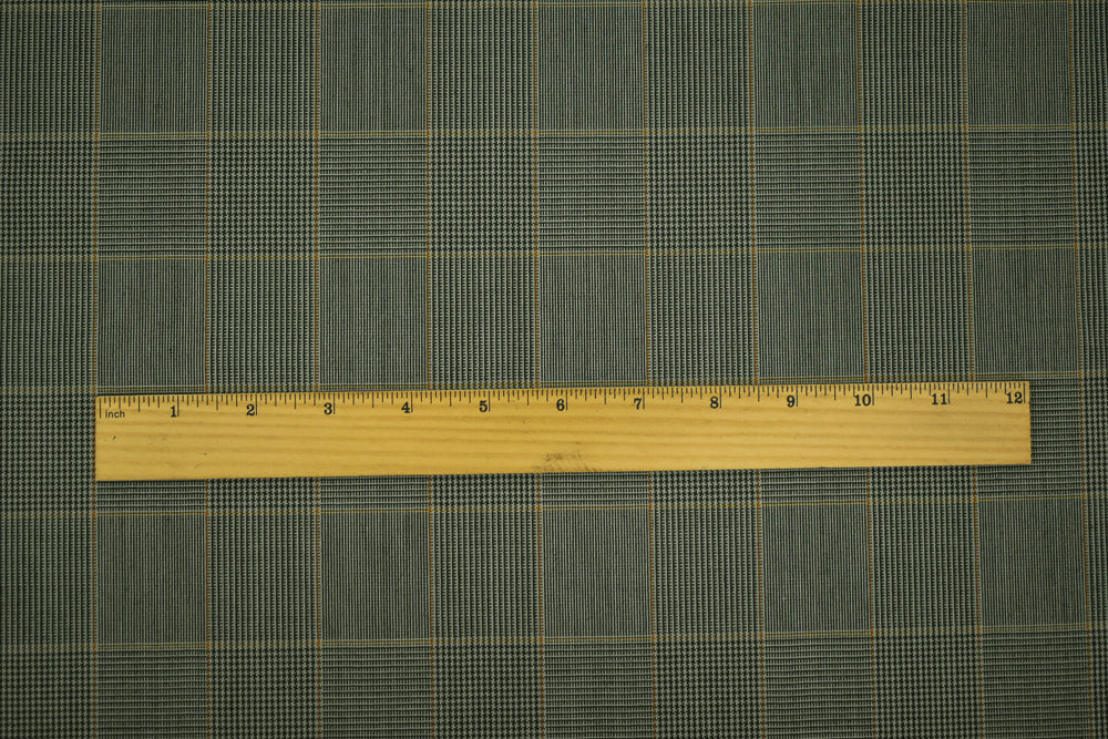 Black-Gray-Dijon Poly-Wool Check Glen Plaid Woven Suiting Fabric - Image 5
