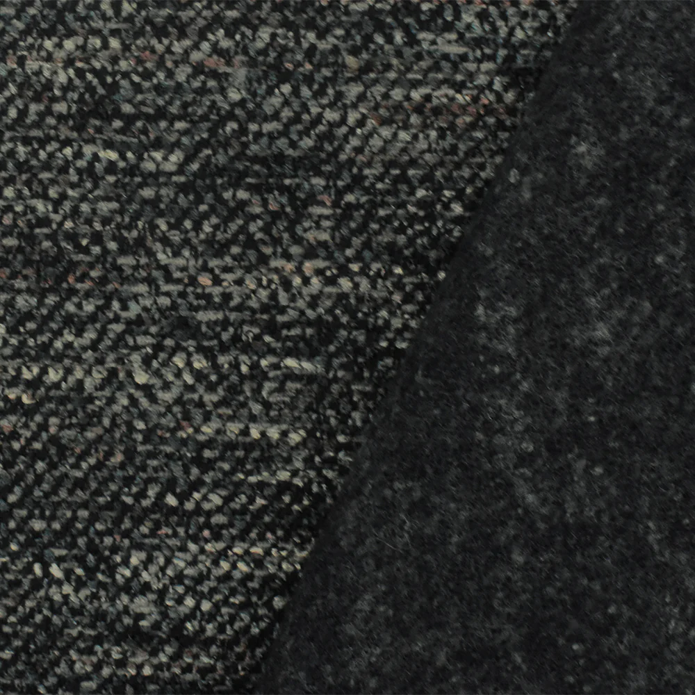 Black-Gray-Multi Texture Poly Chenille Woven Home Decorating Fabric - Image 3