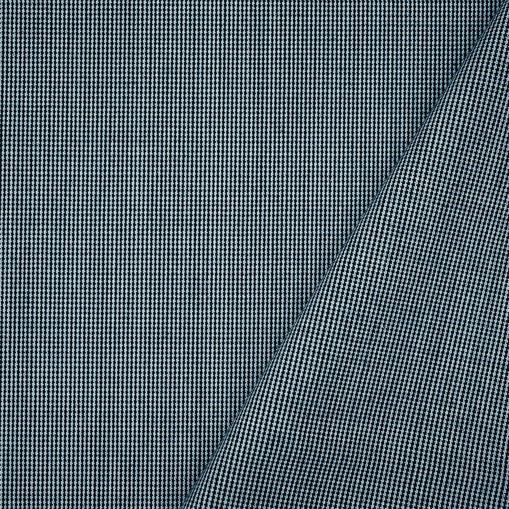 Black-Gray Poly-Wool Texture Striped Pattern Suiting Woven Fabric - Image 2