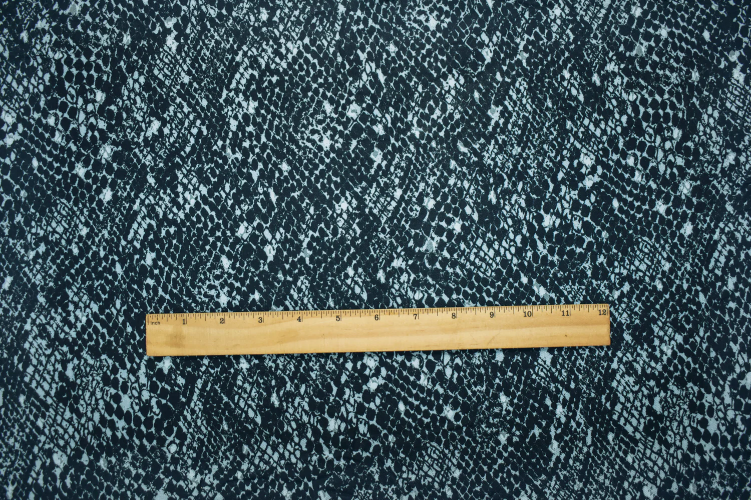Black-Gray Rayon Reptile Skin Printed Twill Woven Fabric - Image 4